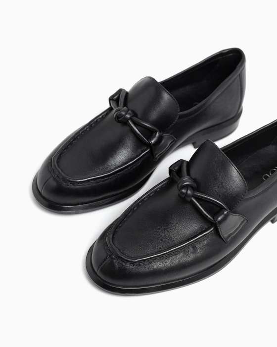 Лоферы ROU черные с узлом