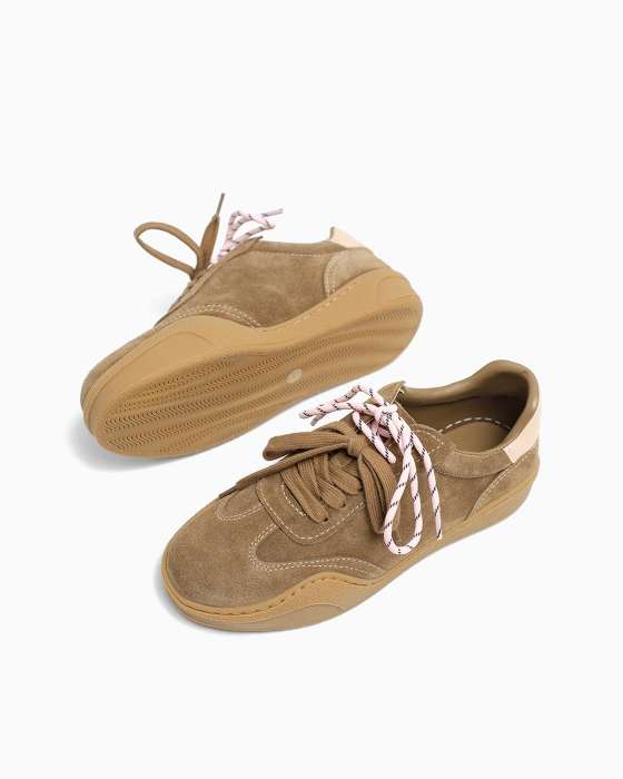 Кеды ROU с двойной шнуровкой замшевые