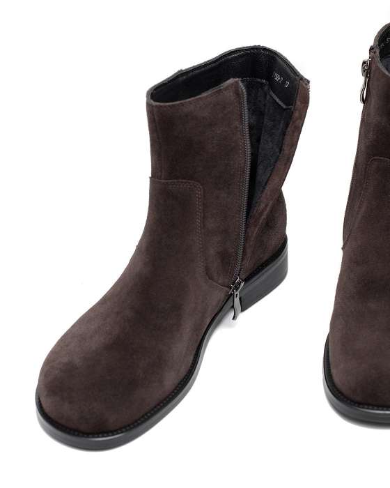 Ботинки ROU с круглым носом замшевые