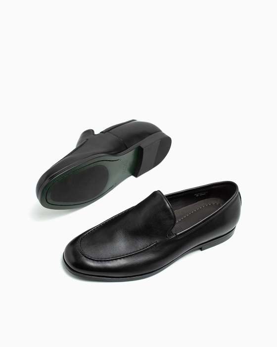 Лоферы ROU прострочка черные