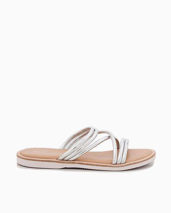 Шлепанцы ROU серебристого цвета