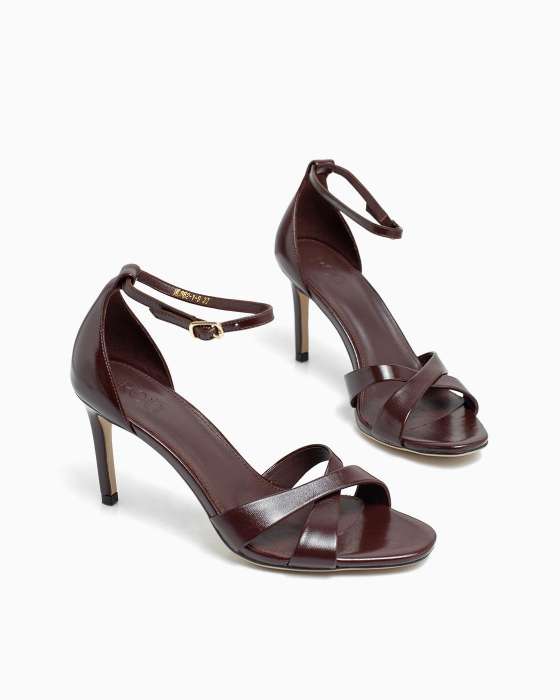 Босоножки ROU накрест бордо