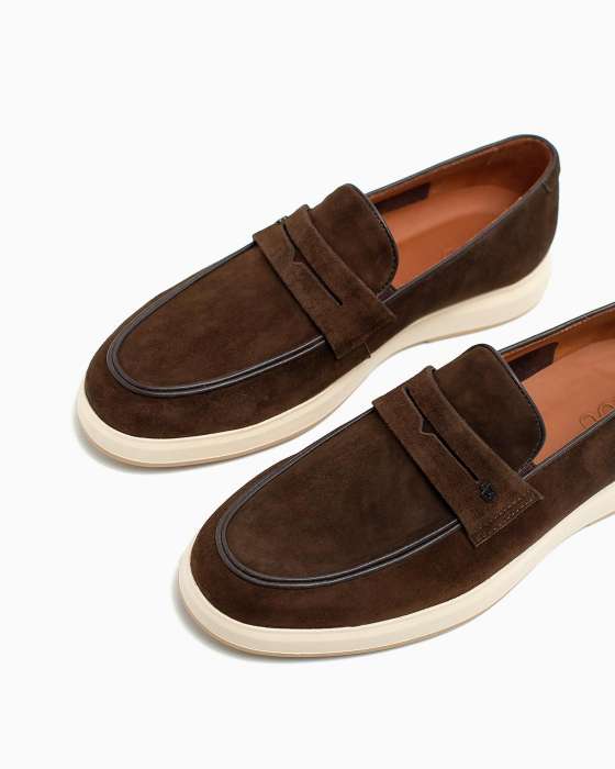 Лоферы ROU спортивные в замше