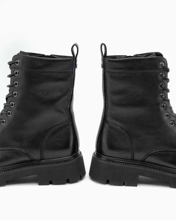 Ботинки ROU кожаные черные