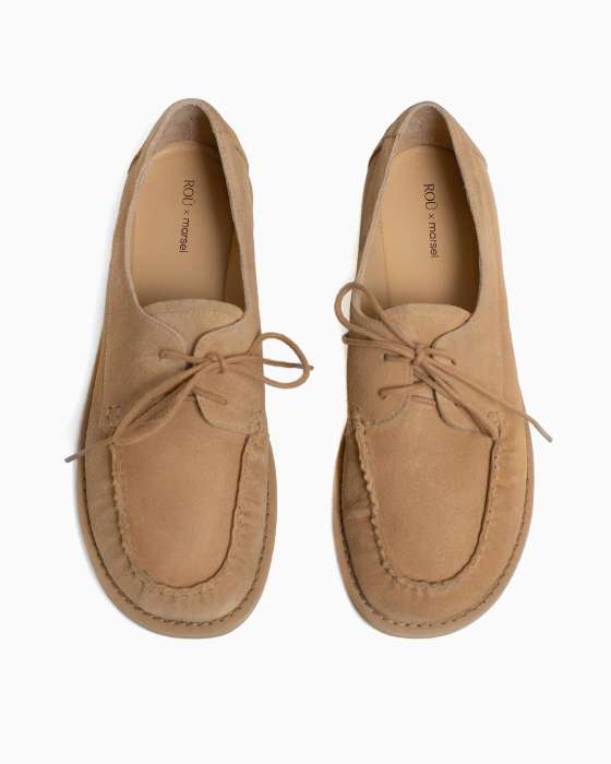 Туфли ROU бежевые со шнуровкой