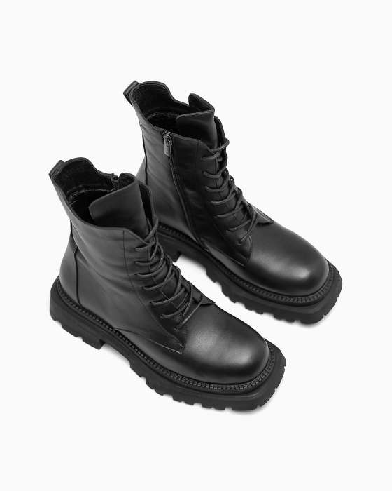 Ботинки  ROU с квадратной подошвой утепленные