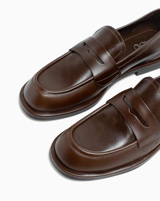 Лоферы ROU британия коричневые