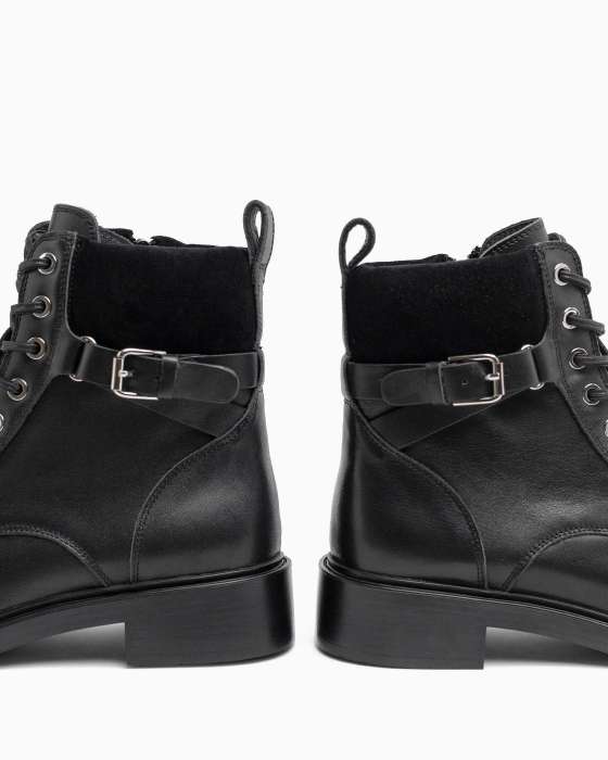 Ботинки ROU с замшевыми вставками и ремешком