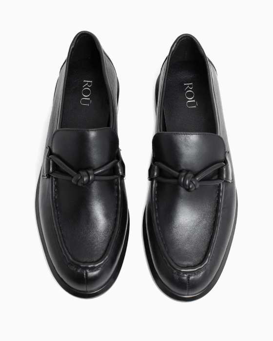 Лоферы ROU черные с узлом