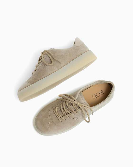 Кеды ROU три стежка бежевые