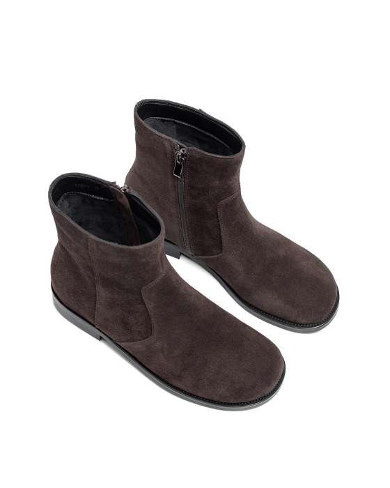 Ботинки ROU с круглым носом замшевые