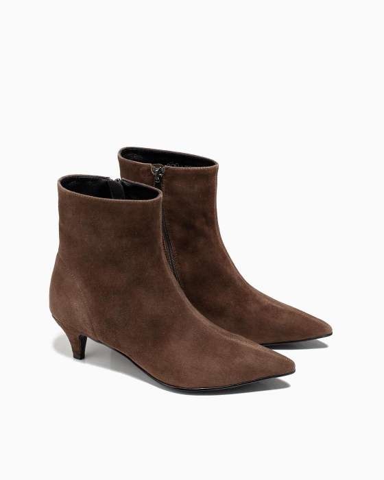 Ботильоны ROU китен две строки коричневые