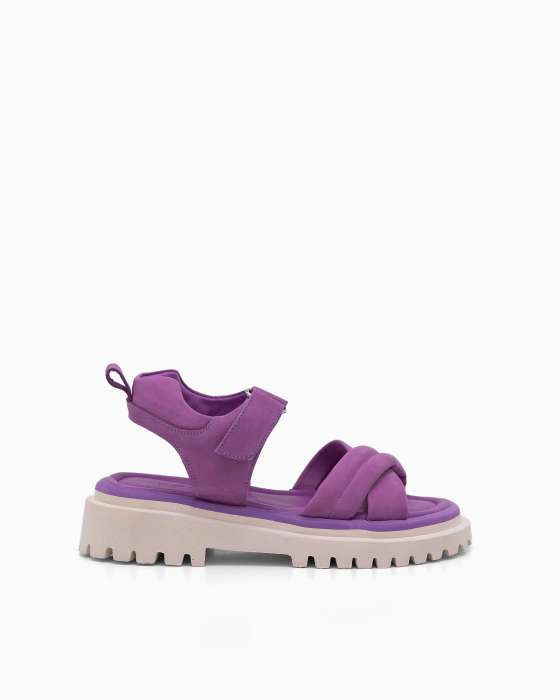 Бархатные сандалии ROU фиолетового цвета