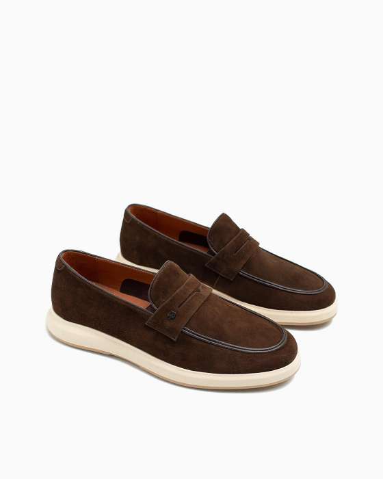 Лоферы ROU спортивные в замше