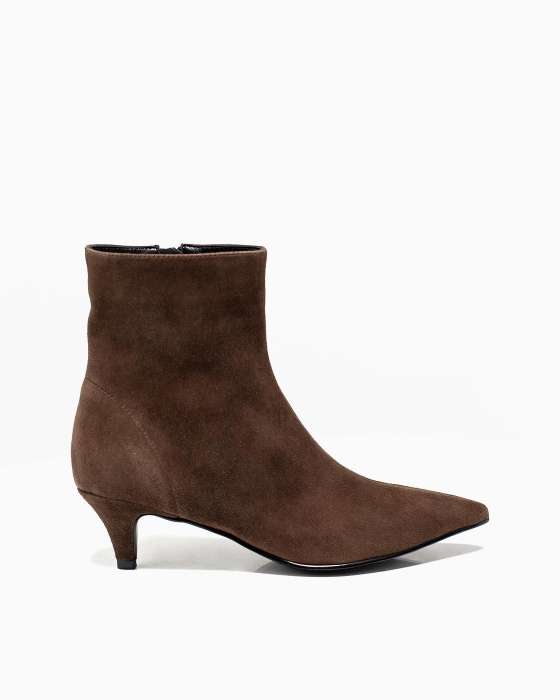 Ботильоны ROU китен две строки коричневые