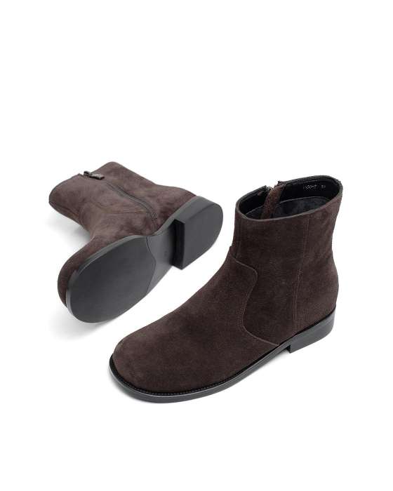 Ботинки ROU с круглым носом замшевые