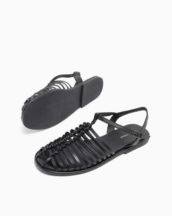 Сандалии ROU в черную полоску