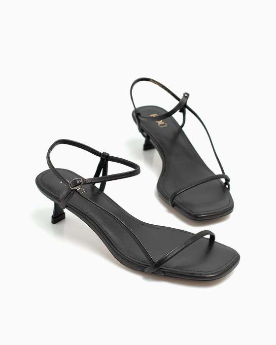 Босоножки ROU с тонкими ремешками на каблуке