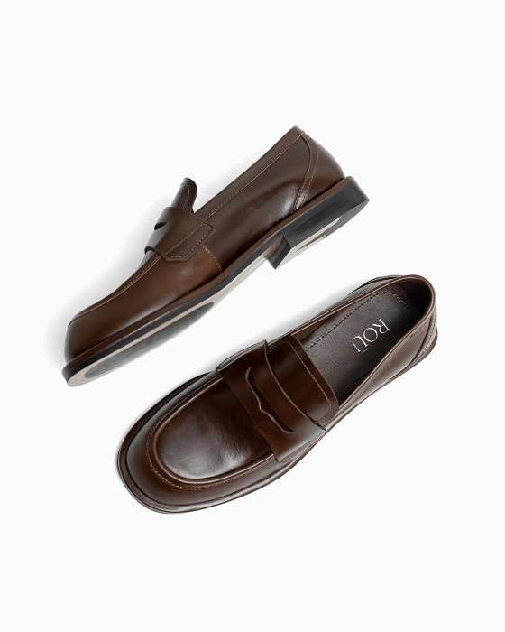 Лоферы ROU британия коричневые