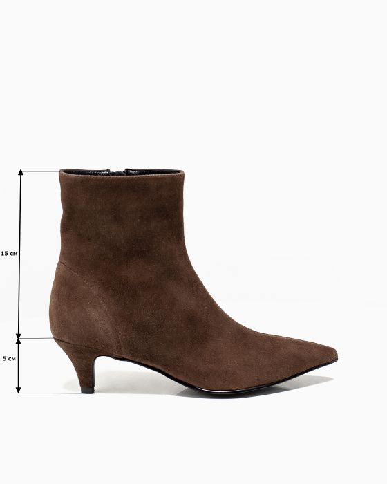 Ботильоны ROU китен две строки коричневые