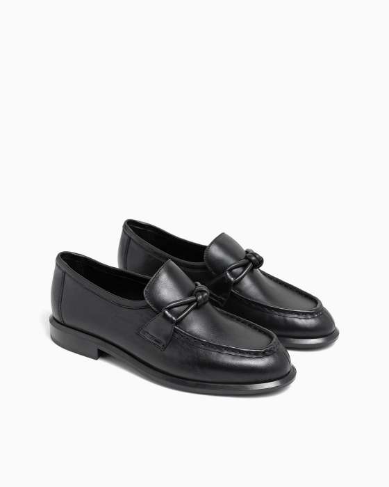 Лоферы ROU черные с узлом