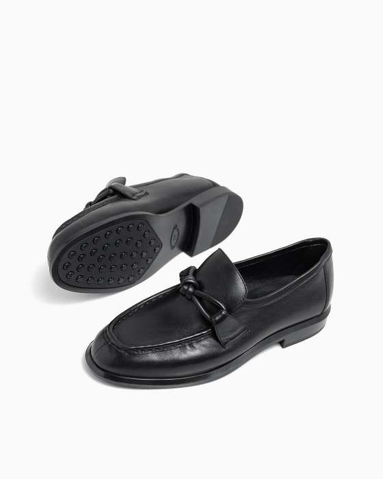 Лоферы ROU черные с узлом