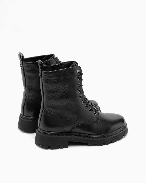 Ботинки ROU кожаные черные утепленные
