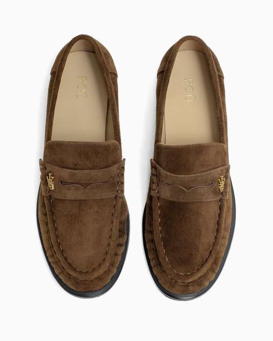 Лоферы ROU с фурнитурой ABT замшевые