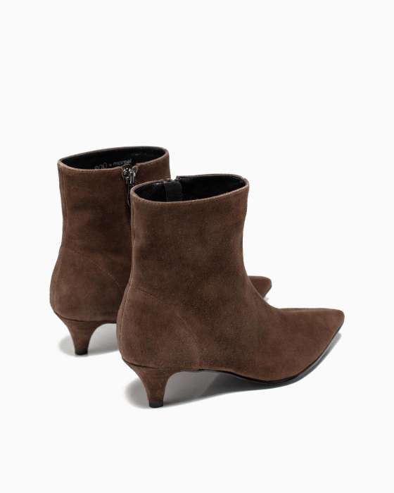 Ботильоны ROU китен две строки коричневые