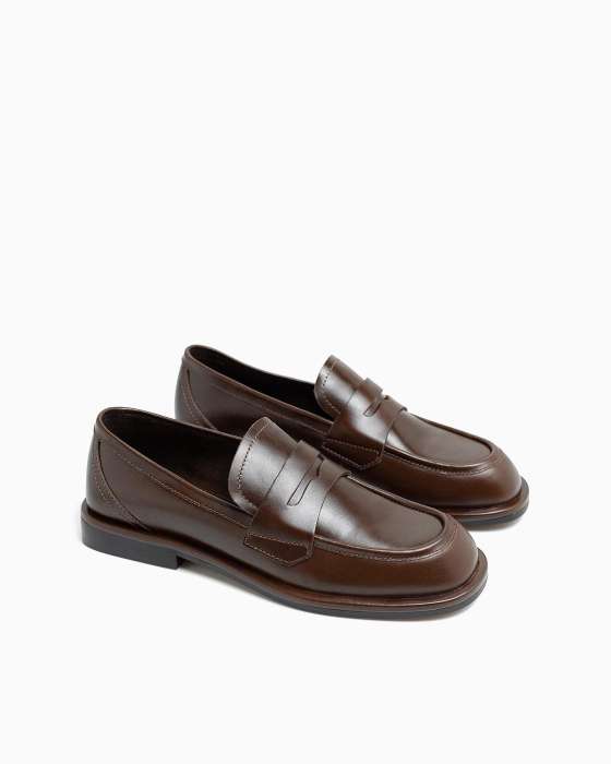 Лоферы ROU британия коричневые