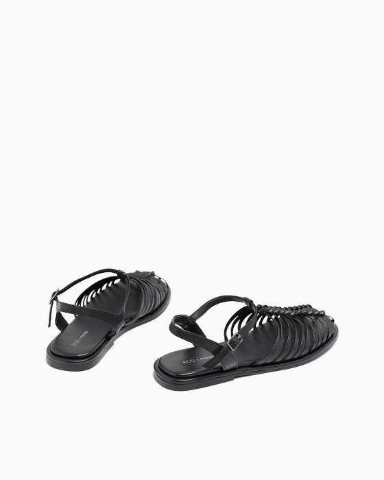 Сандалии ROU в черную полоску