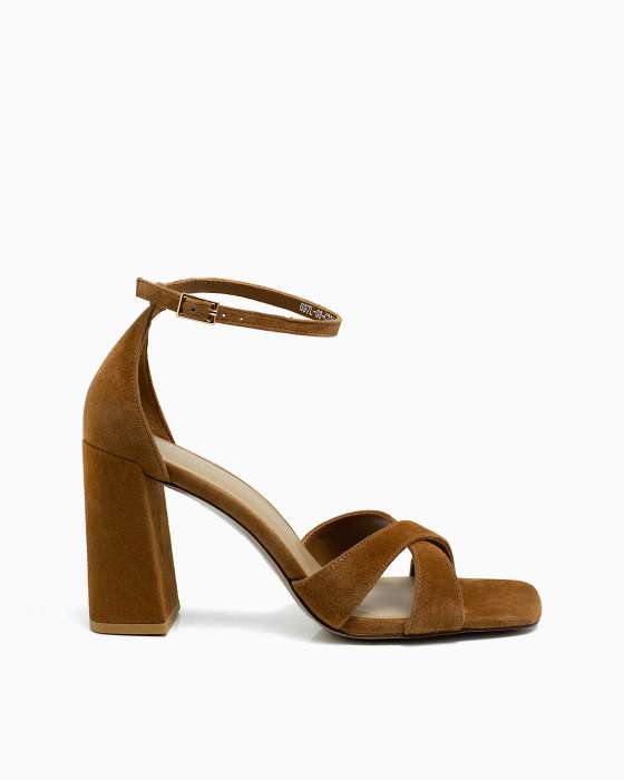 Босоножки ROU на платформе рыжие