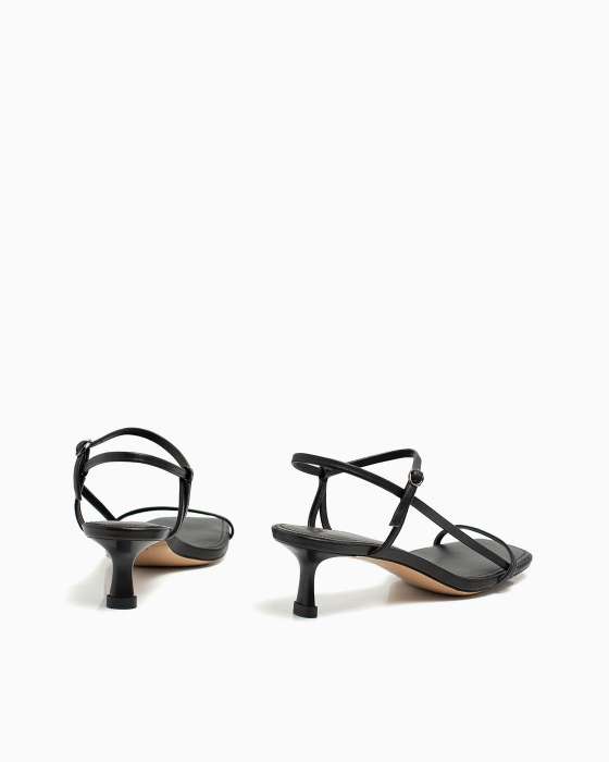 Босоножки ROU с тонкими ремешками на каблуке