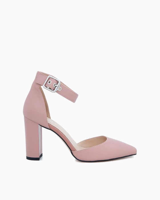 Бледно-розовые открытые туфли ROU