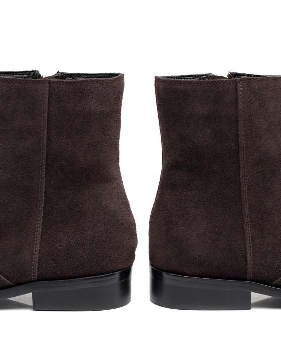 Ботинки ROU с круглым носом замшевые