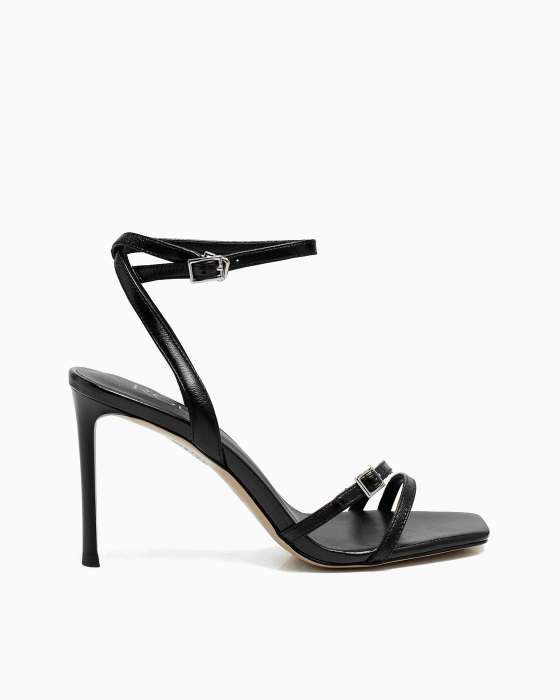 Босоножки ROU с ремешками черные