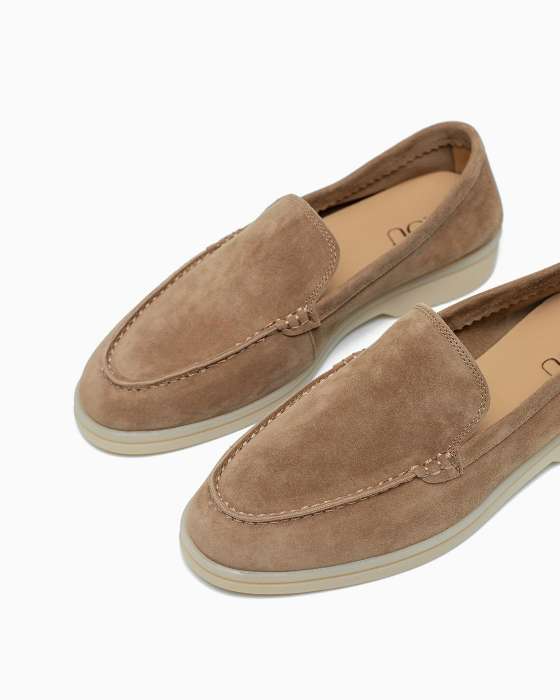 Лоферы ROU лоро пьяно бежевые