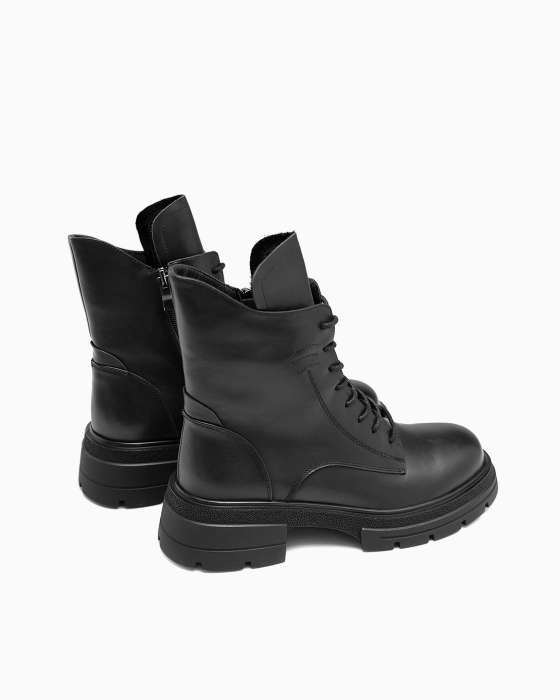 Ботинки ROU с кожаными вставками на пятке и тремя строчками но голенище утепленные