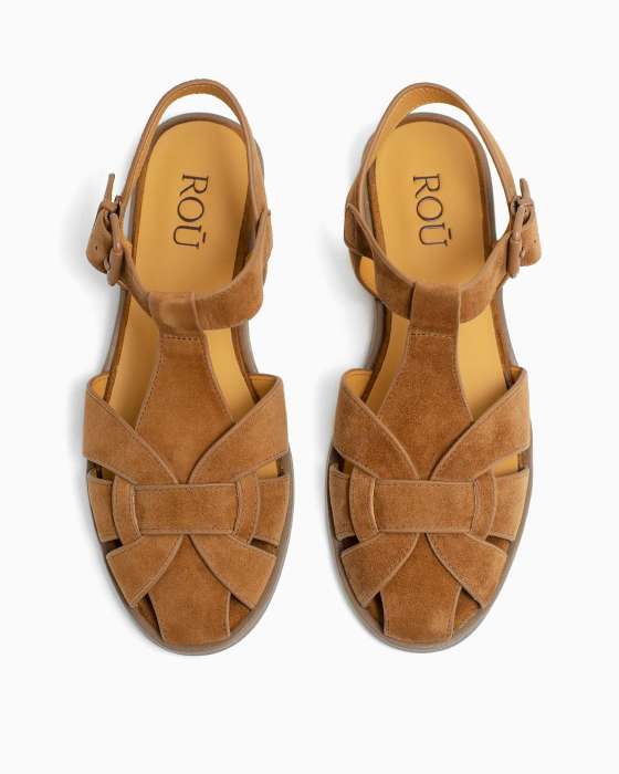 Босоножки ROU плетеные в замше