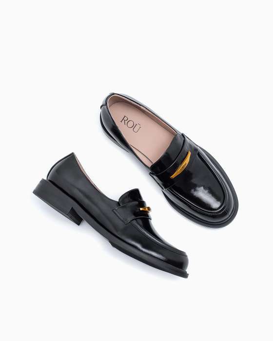 Лоферы ROU с бронзовой фурнитурой