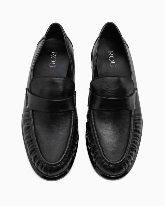 Лоферы ROU ретро черные