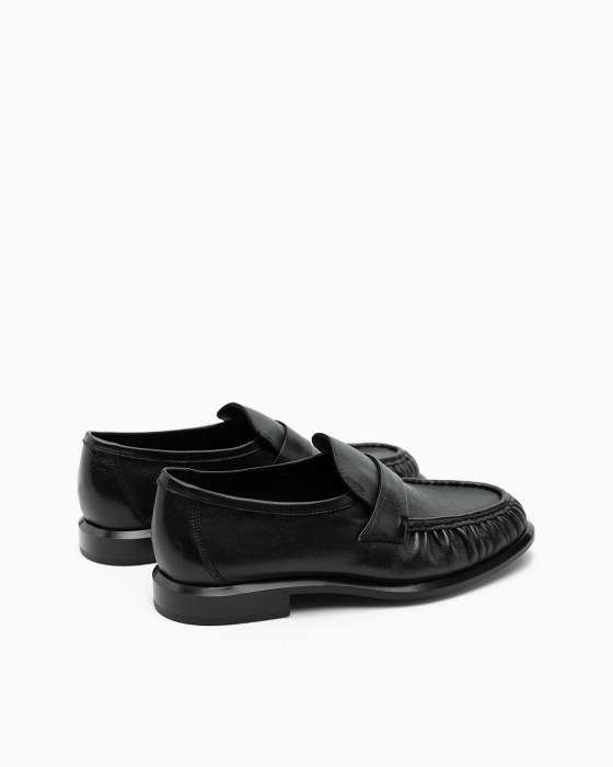 Лоферы ROU ретро черные