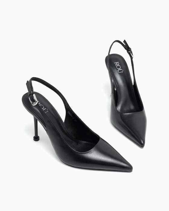 Босоножки ROU на шпильке с круглой набойкой