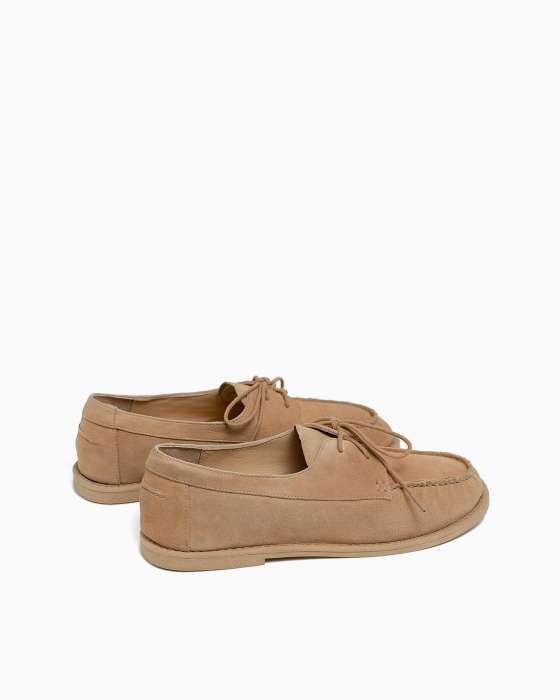 Туфли ROU бежевые со шнуровкой