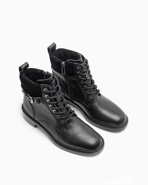 Ботинки ROU с замшевыми вставками и ремешком