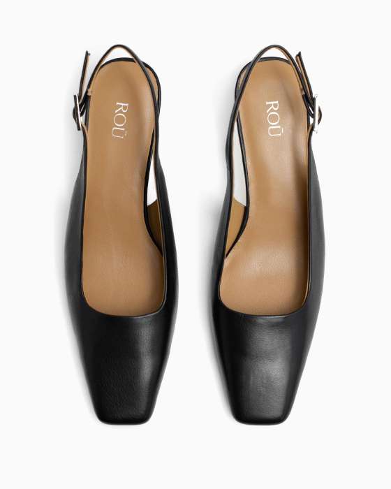 Босоножки ROU с квадратным носиком на каблуке