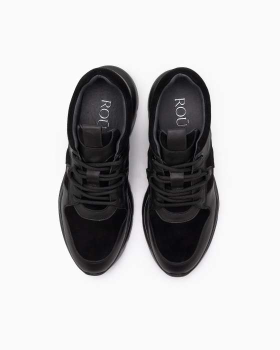 Черные комбинированные кроссовки ROU
