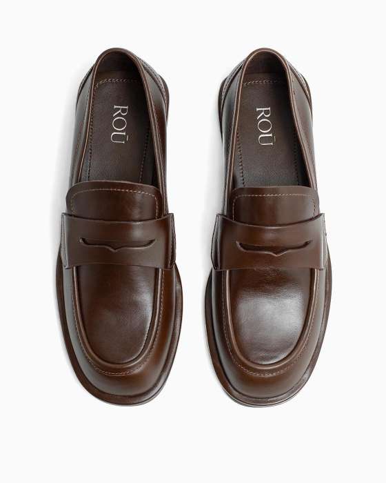 Лоферы ROU британия коричневые