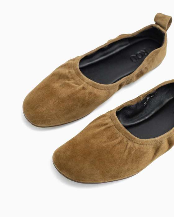 Балетки ROU на резинке замшевые