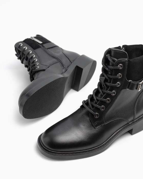 Ботинки ROU с замшевыми вставками и ремешком